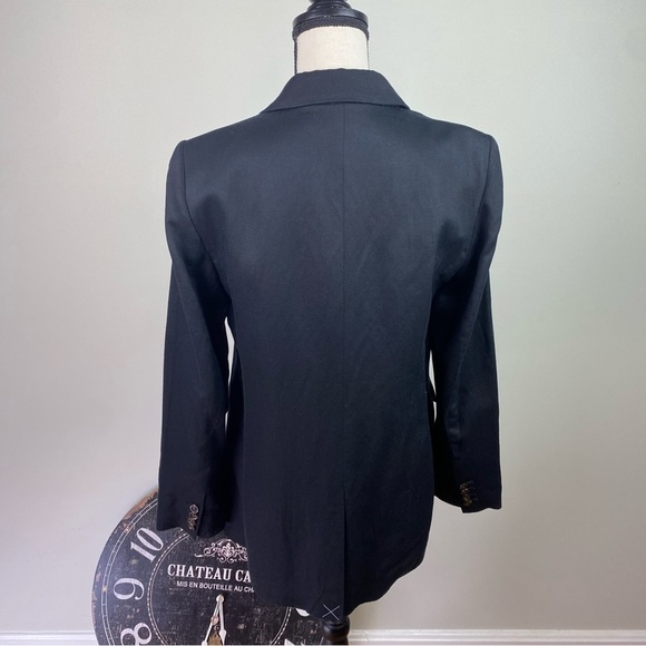 Ann Taylor Black Double breasted linen cotton blend Blazer NWT size 8 - Picture 5 of 16